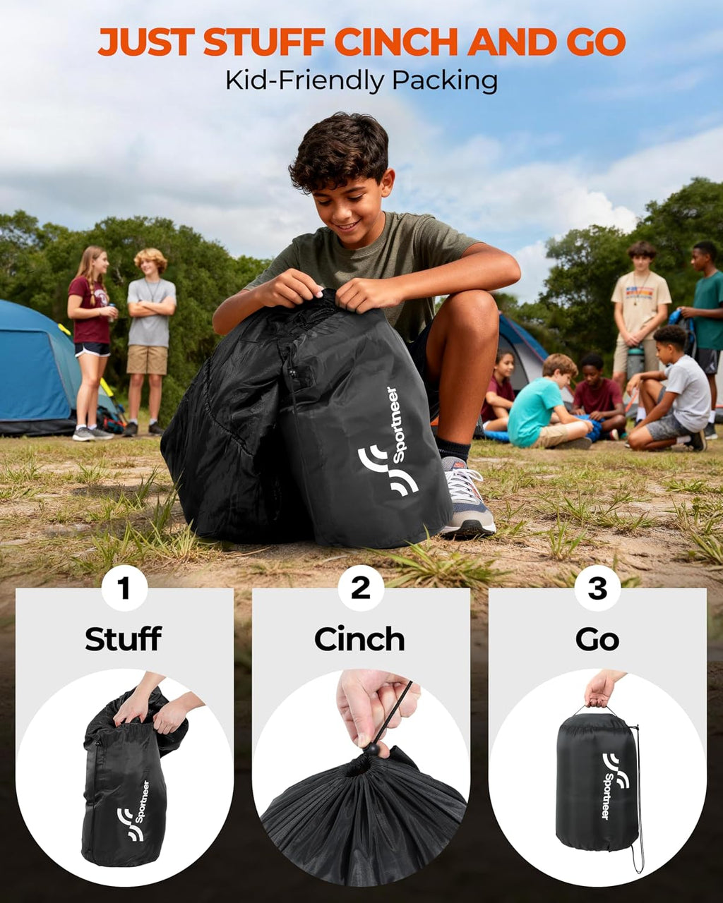 Sportneer Sleeping Bag for Adults Kid Waterproof lightweight Camping Hiking
