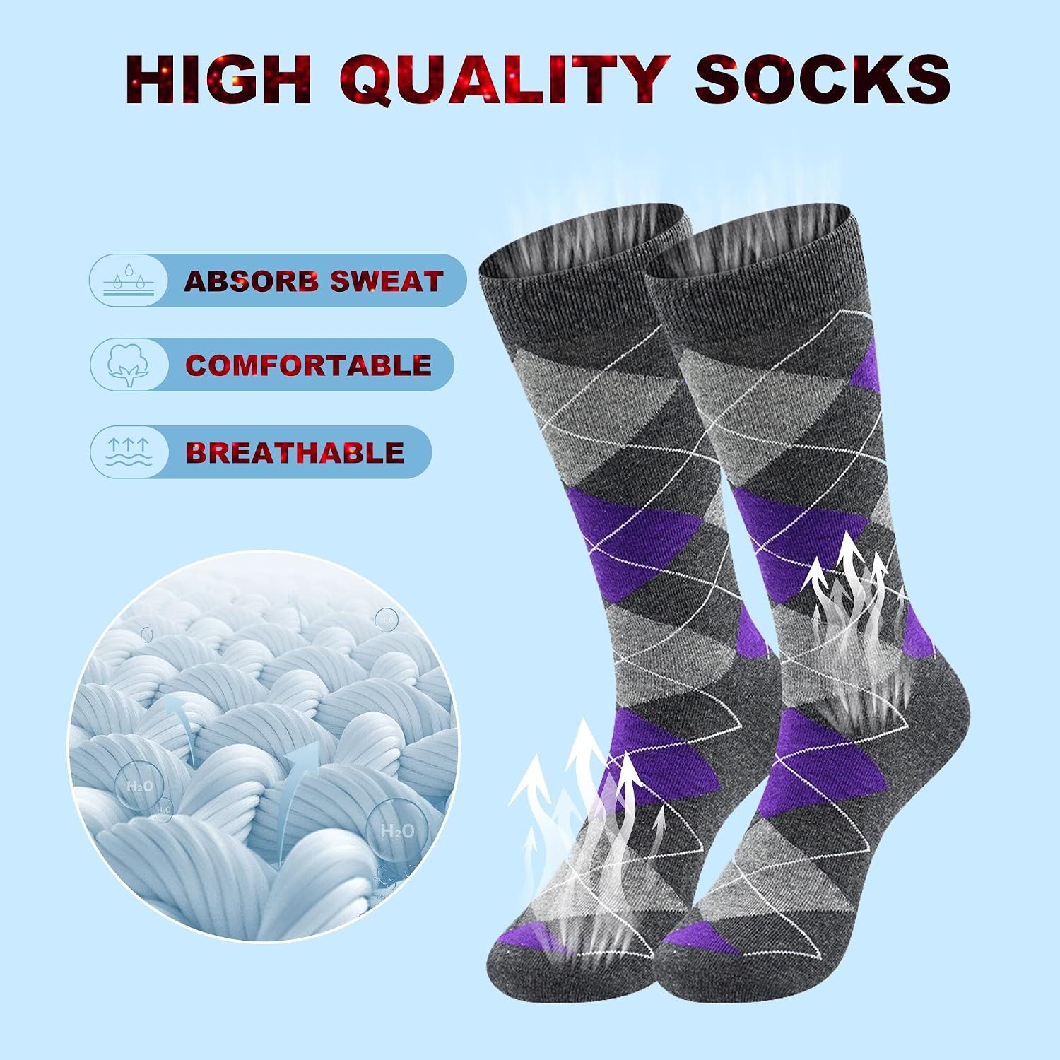 BONANGEL Thin Merino Wool Socks for Men, Lightweight Dress Hiking Socks