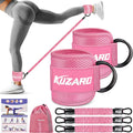 KUZARO Ankle Resistance Bands with Cuffs, Ankle Weights Bands for Working Out, Women Leg and Glutes Workout Equipment, Exercise Bands for Kickbacks, Butt and Booty Trainer, Home Gym Fitness Equipment