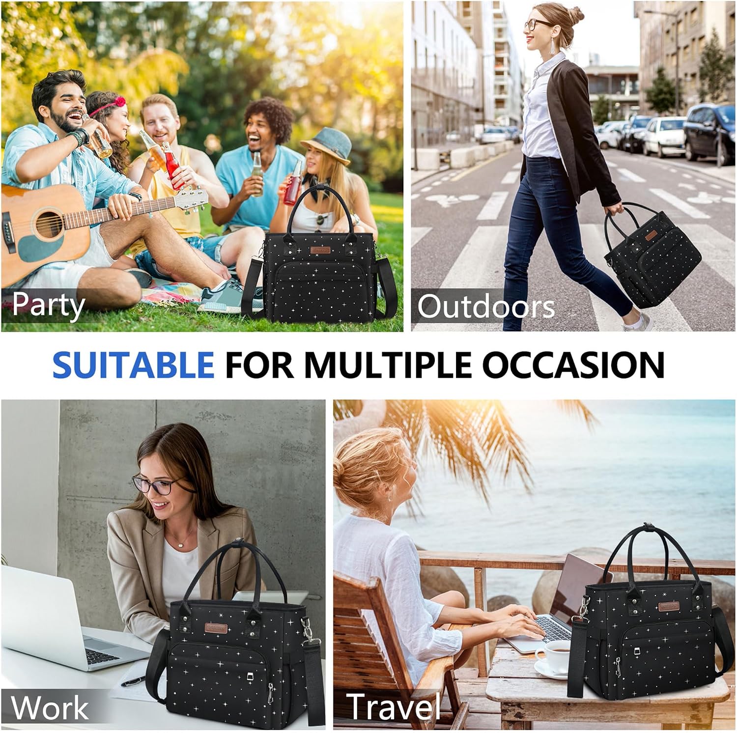 MIYCOO Insulated Lunch Bag Women, Large Tote Lunch Box for Work, 18L