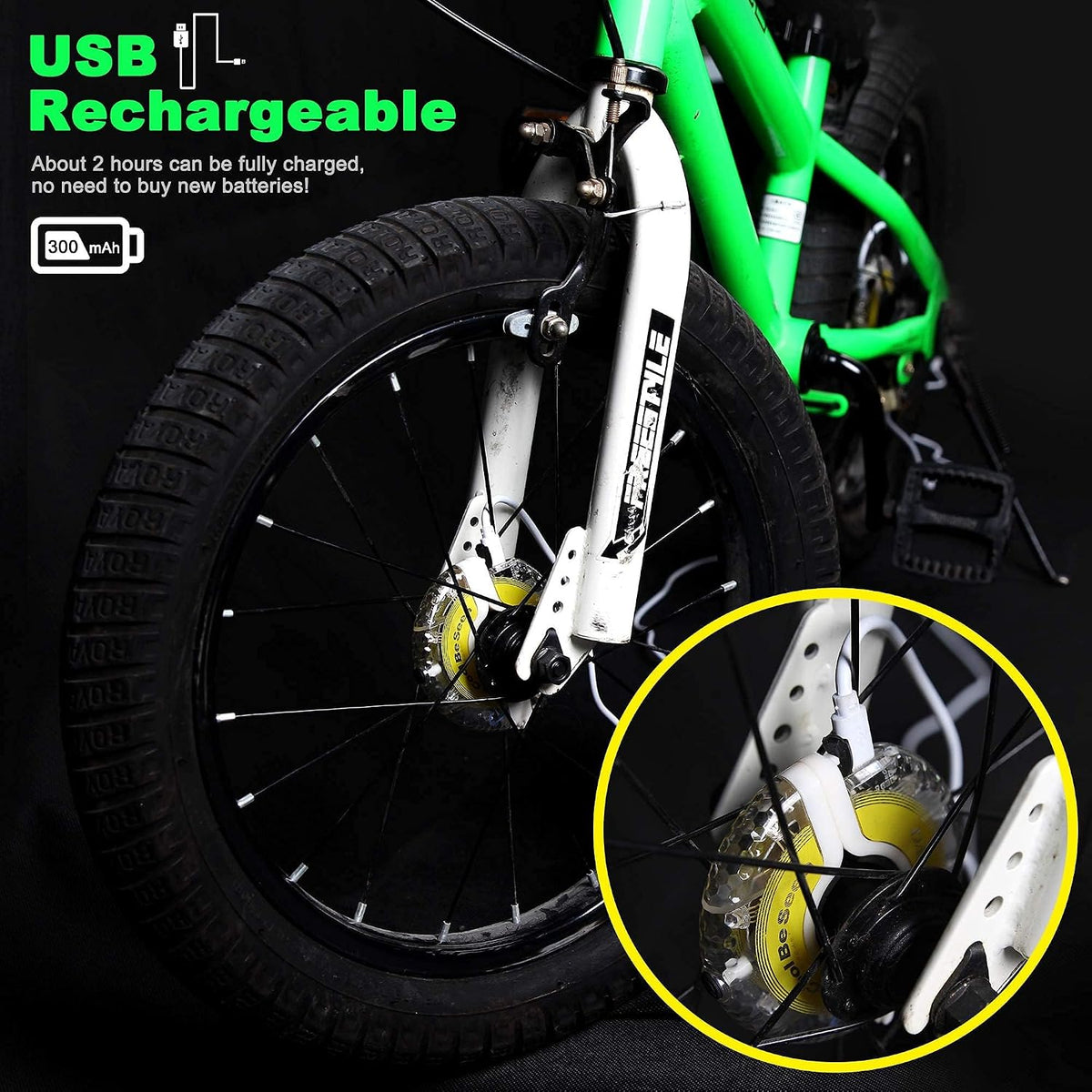 DAWAY Rechargeable Bike Wheel Lights - A16 Cool Led Bicycle Tire Lights, Safety Kids Adults Bike Hub Accessories for Boys Girls Men Women, Waterproof Bright Spoke Lights, Gifts for Cycling Disco Party