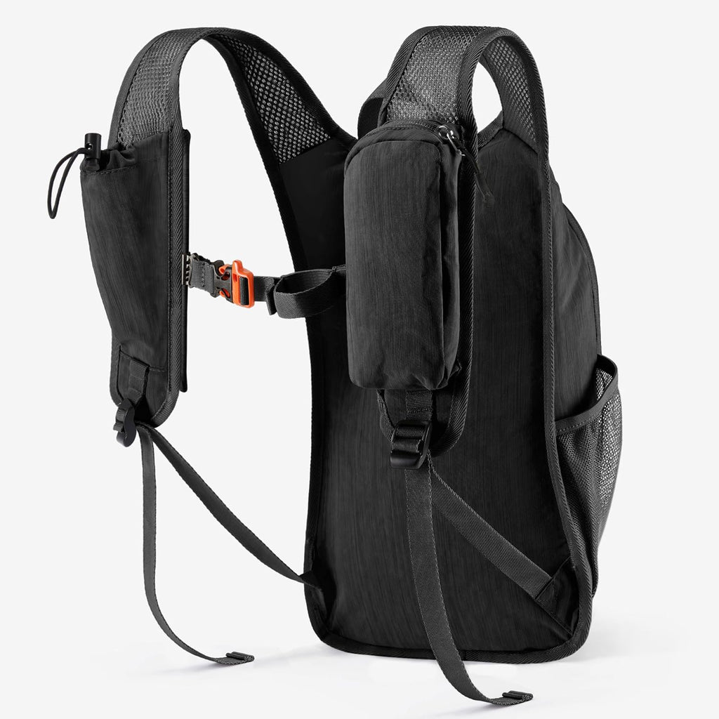 Uselike 10L Small Hiking Backpack Travel Daypack Lightweight Packable Back Pack for Women Men(Black)