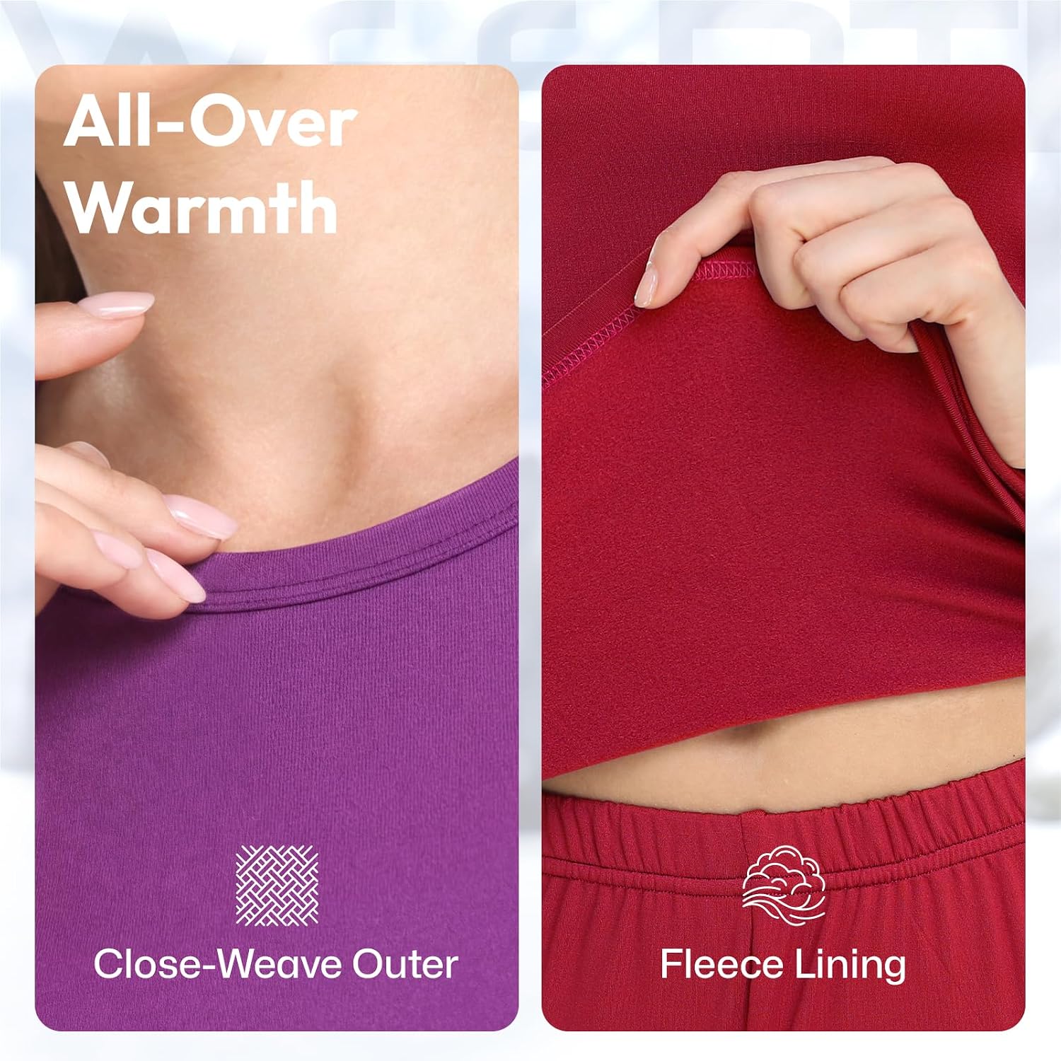 Thermal Underwear for Women Long Johns Set Fleece Lined Winter Cold Weather