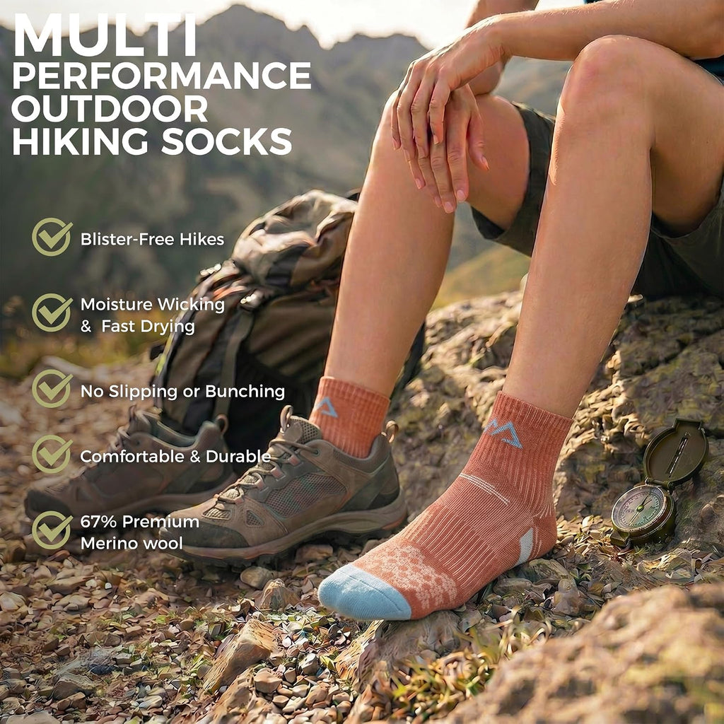 innotree Merino Wool Hiking Socks for Women, 5 Pairs