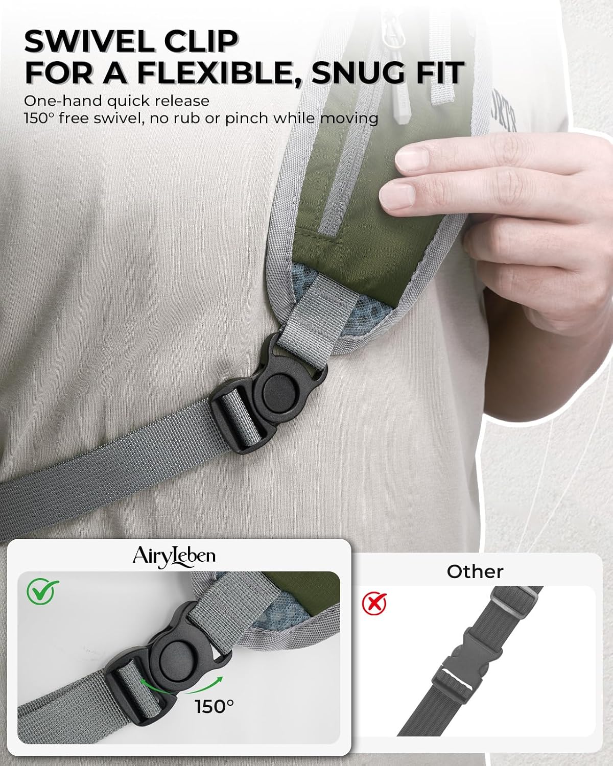 Packable Crossbody Sling Bag for Men Women RFID Lightweight Travel Daypack