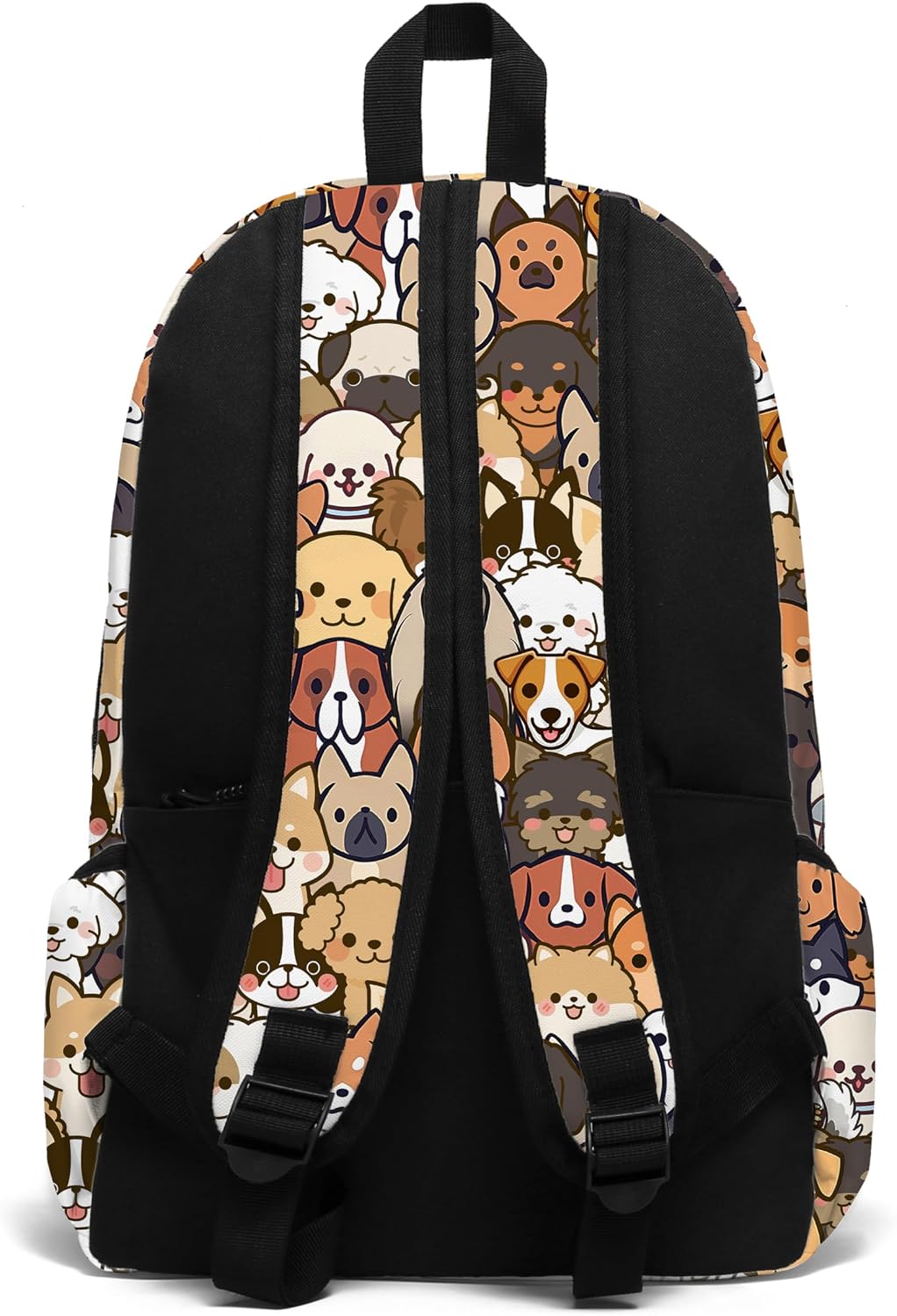 Funny Dog School Backpack for Girls Boys Bookbag, 17 Inch Dog Laptop Backpack, Dogs Animals Theme Back Pack for School Travel Hiking Camping