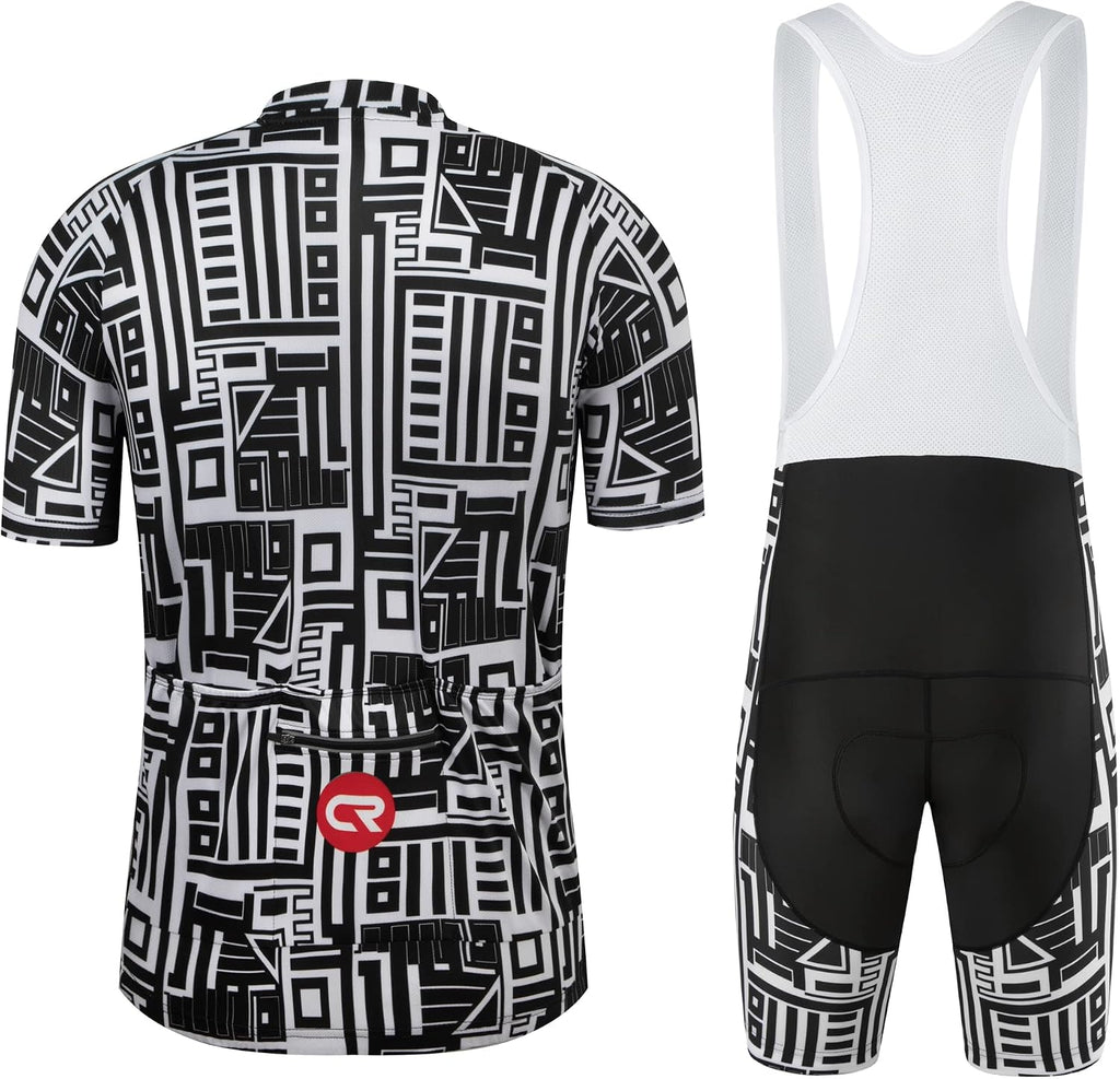 Coconut Ropamo CR Men's Cycling Jersey Set Road Bike Jersey Zipper Pocket Short Sleeves Cycling Kits Bib Shorts 3D Padded