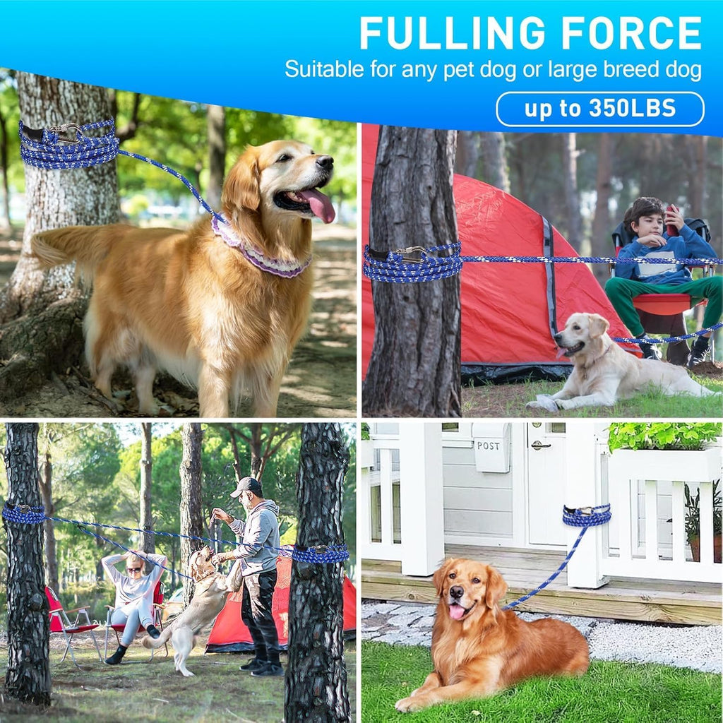 50ft Dog Tie Out Cable Holds 350lbs Dog Runner for Yard Camping Outdoor