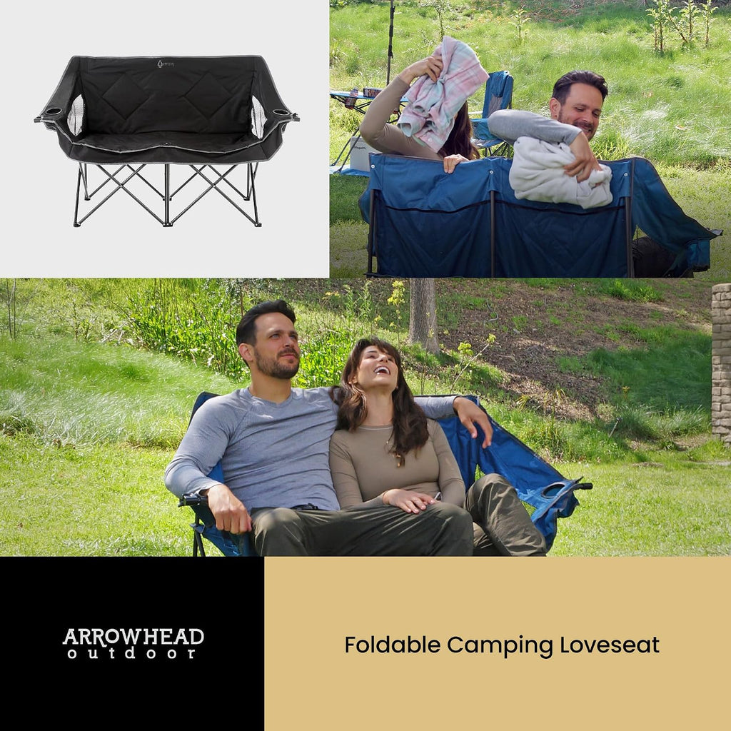 ARROWHEAD OUTDOOR Portable Folding Double Duo Camping Chair Loveseat