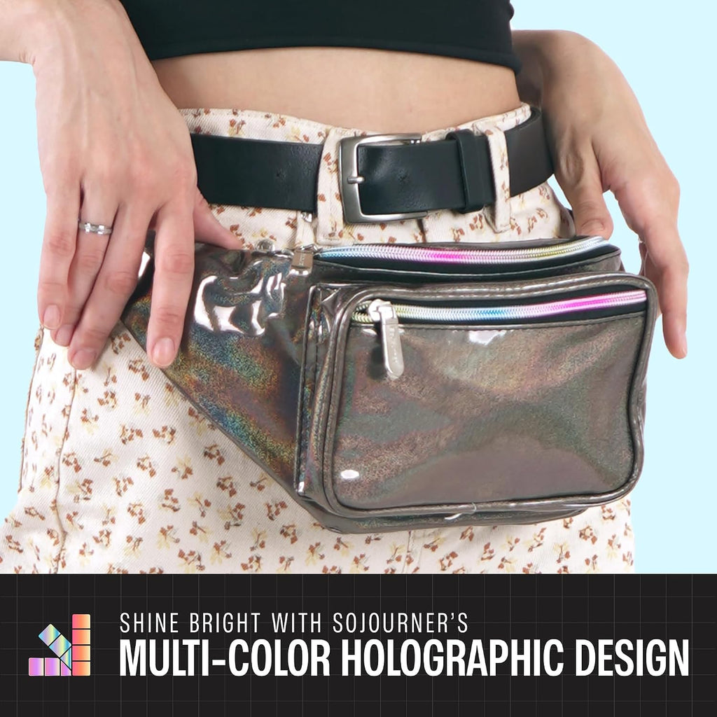 SoJourner Waterproof Holographic Fanny Pack, Copper Glitter