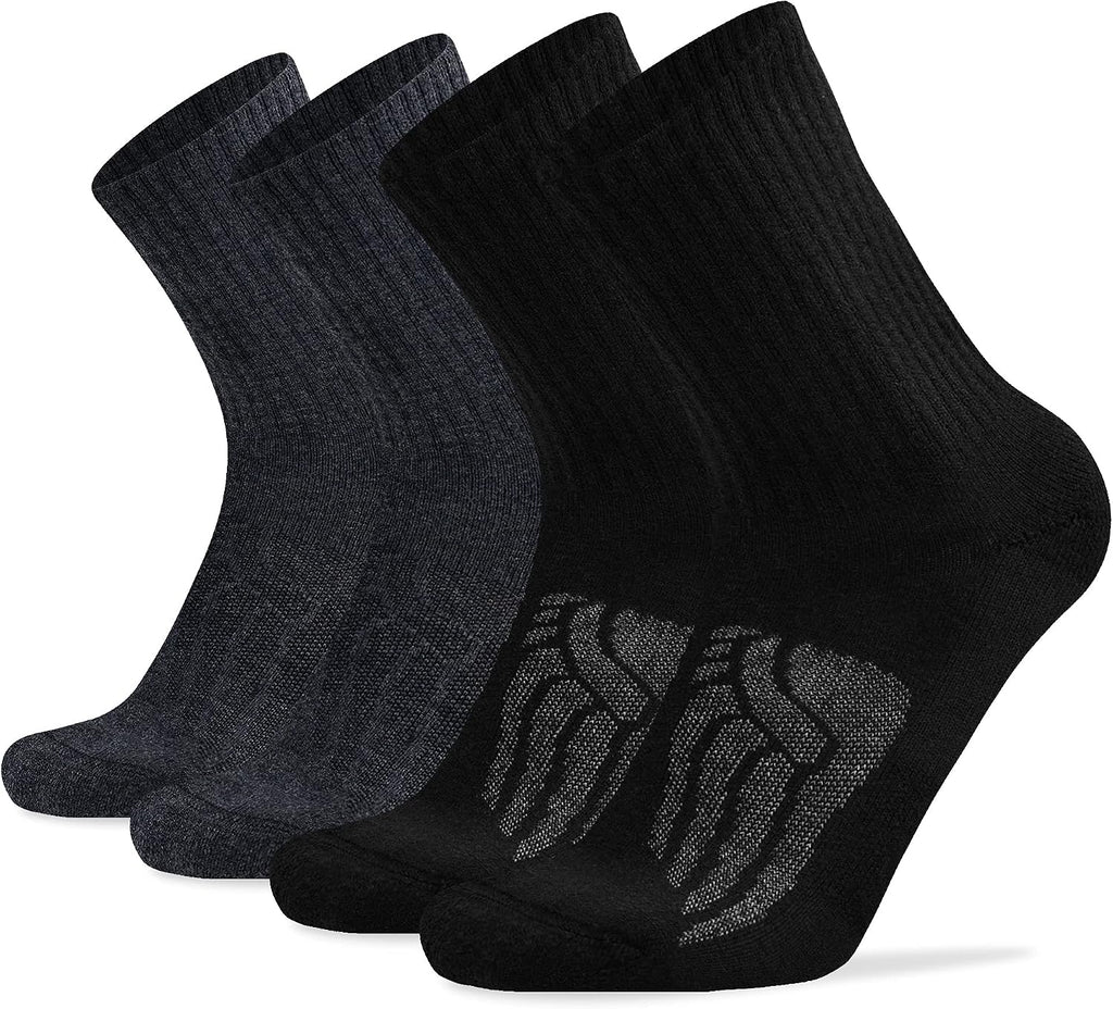 Socks Daze Crew Warm Merino Wool Blend Cushioned Hiking Socks for Men Women