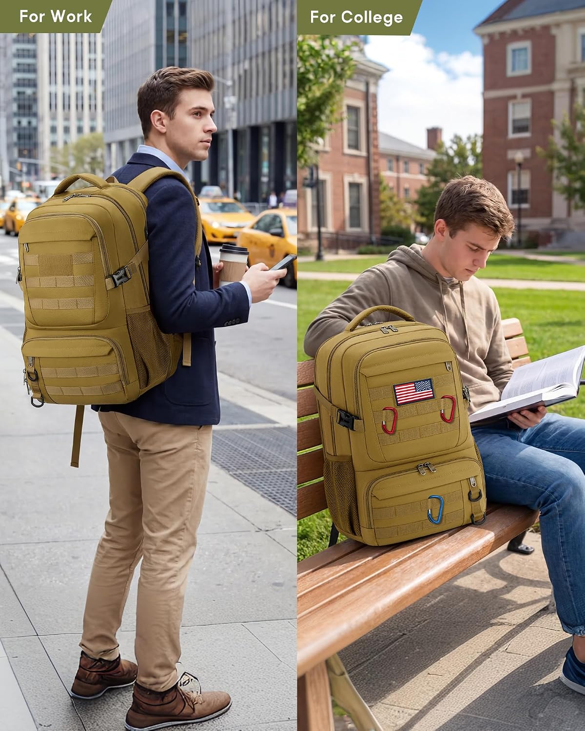 RAINSMORE Mens Tactical Lunch Backpack 17" Laptop Insulated Cooler Backpack