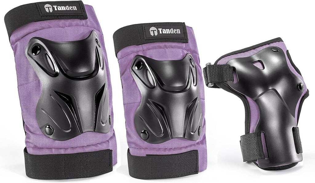Tanden Skating Protective Gear Knee and Elbow Pads Wrist Guards for Roller Skating Skateboarding, Skate Pads Adult Knee Pads