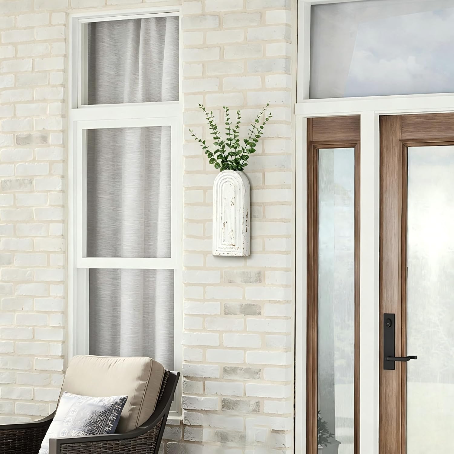 Handmade Wooden Wall Vases Set of 2 for Plants