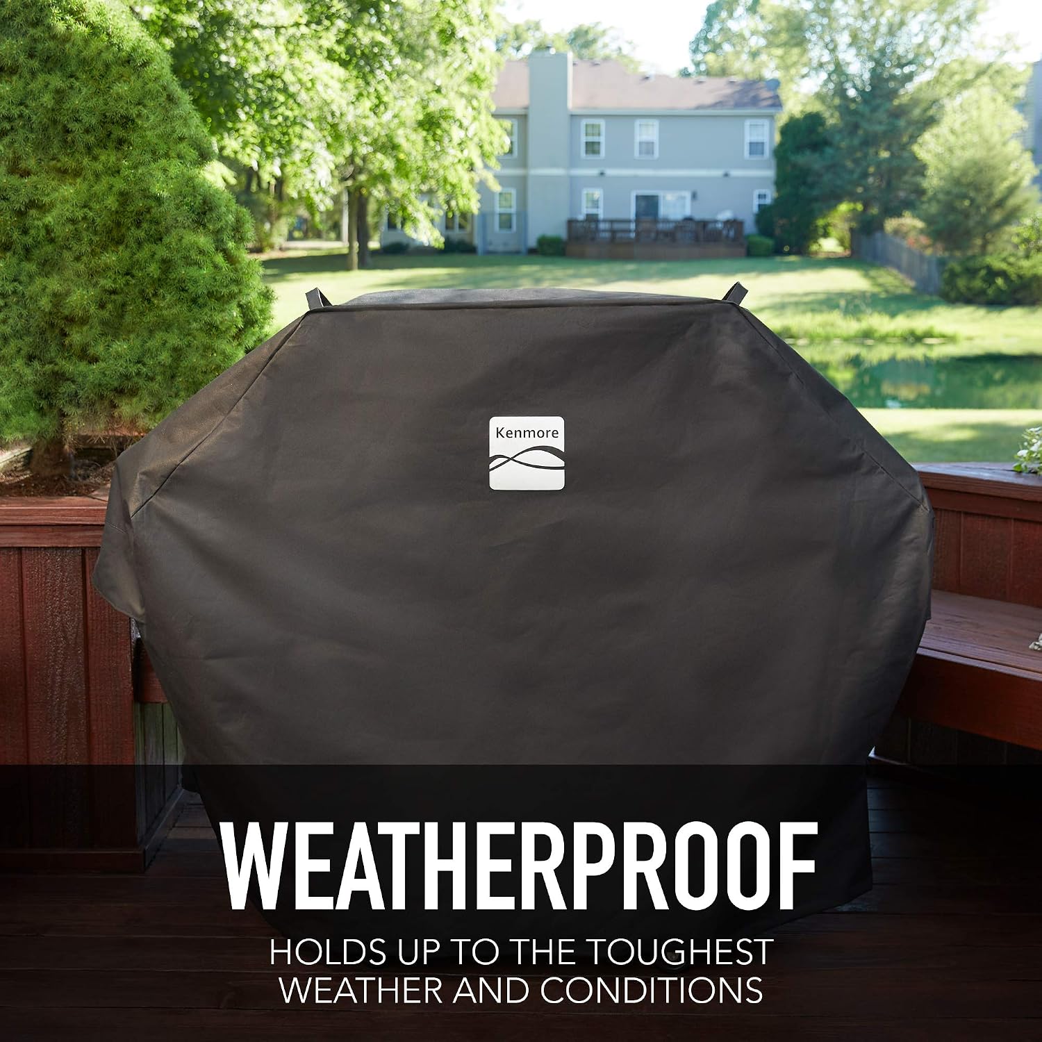 Kenmore 3-Burner Outdoor BBQ Grill | Liquid Propane Barbecue Gas Grill Bundle with Grill Cover