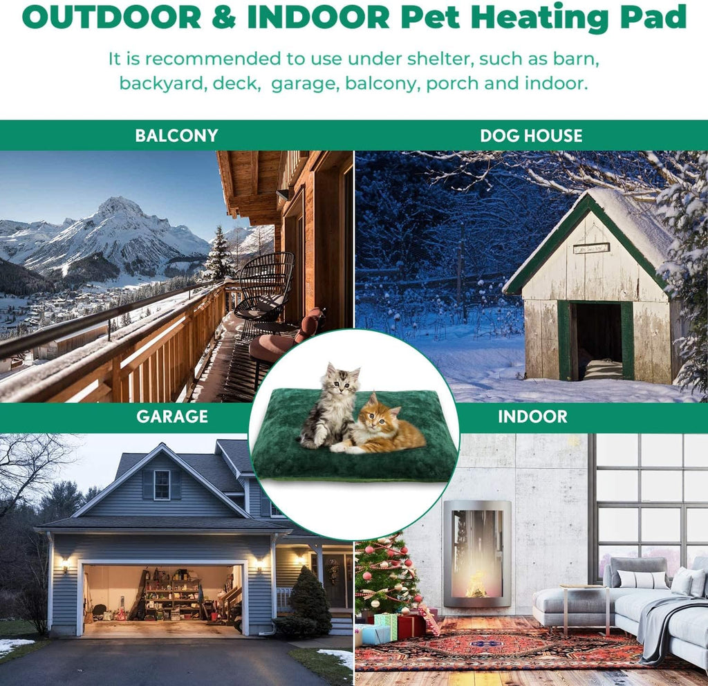 PETNF Outdoor Pet Heating Pads for Dog,Soft Electric Blanket Auto Temperature Control,Heated Mat for Dog House,Whelping Supply for Pregnant New Born Stray Feral Cat Puppy,Safe