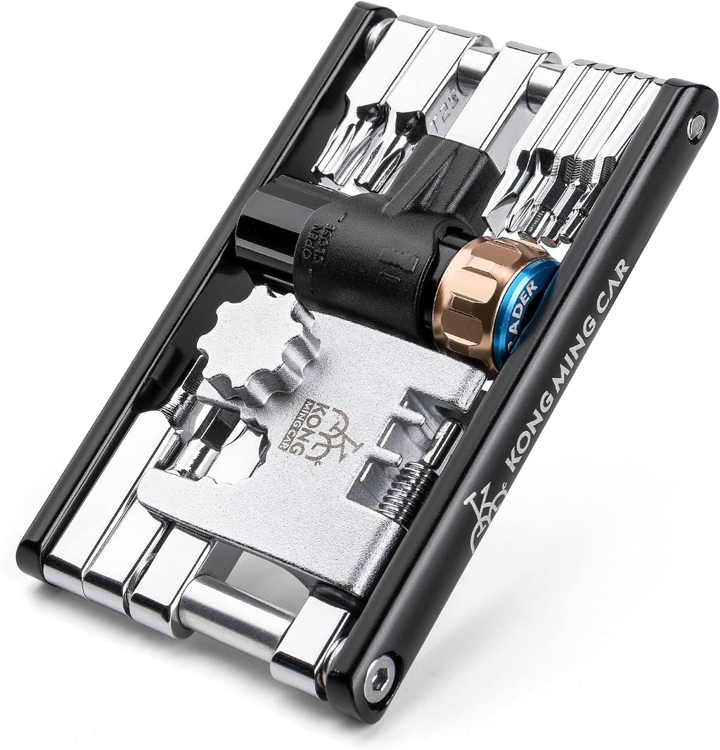 Bike Tool with CO2 Inflator - Bike Chain Tool/Torx/Hex/Screwdriver - Bicycle Multitool Kit Compact and Lightweight Repair Tools for Road and Mountain Bikes
