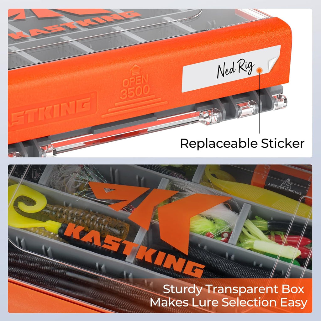 KastKing HyperSeal 3500 Double-Sided Waterproof Fishing Tackle Box, 1 Pack