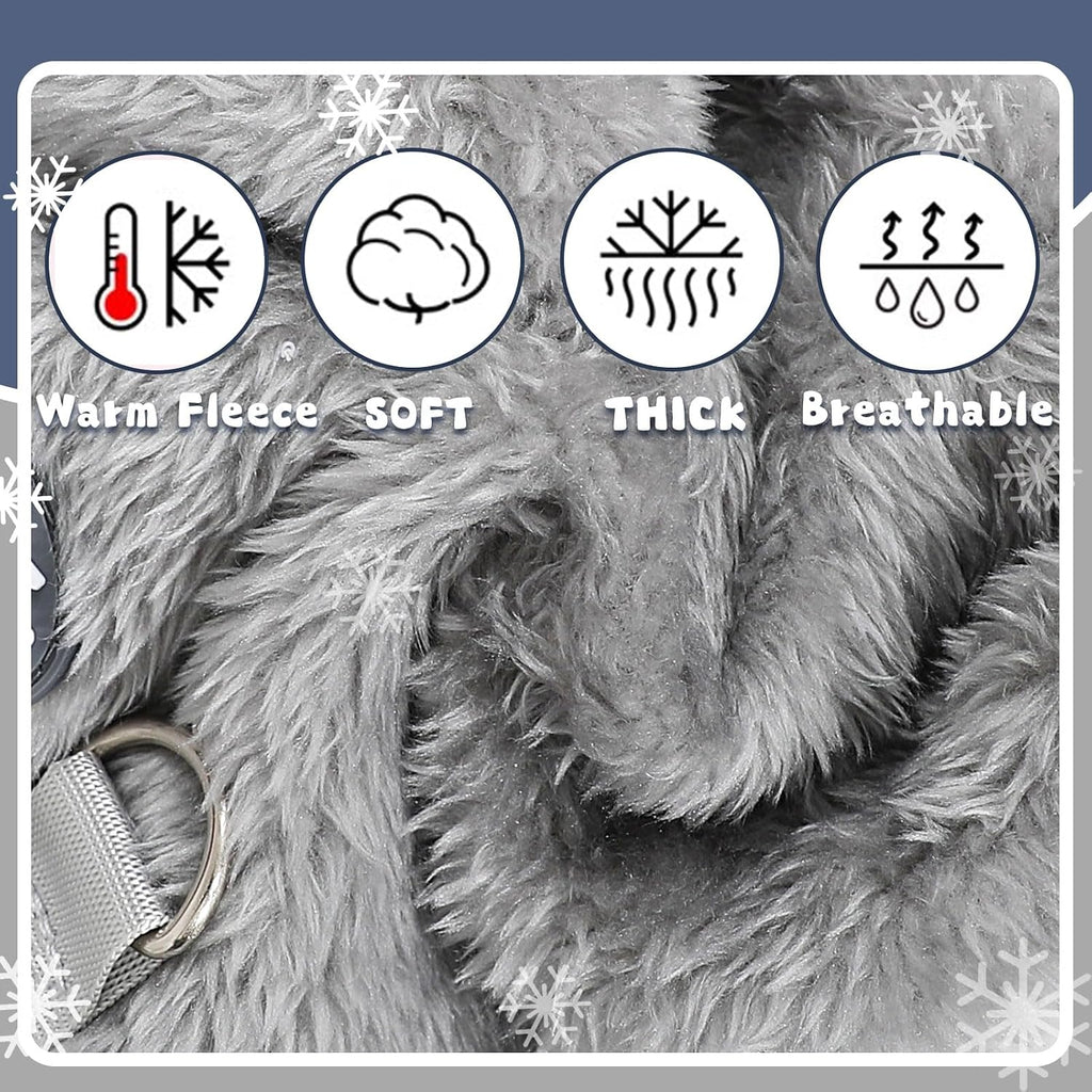 Fleece Dog Pajamas Winter Warm Dog Sweater for Small Dogs Thermal Soft Puppy Pjs Coat Stretchy Jumpsuit Doggie Pet Clothes Outfits Cat Apparel (Grey, X-Small)