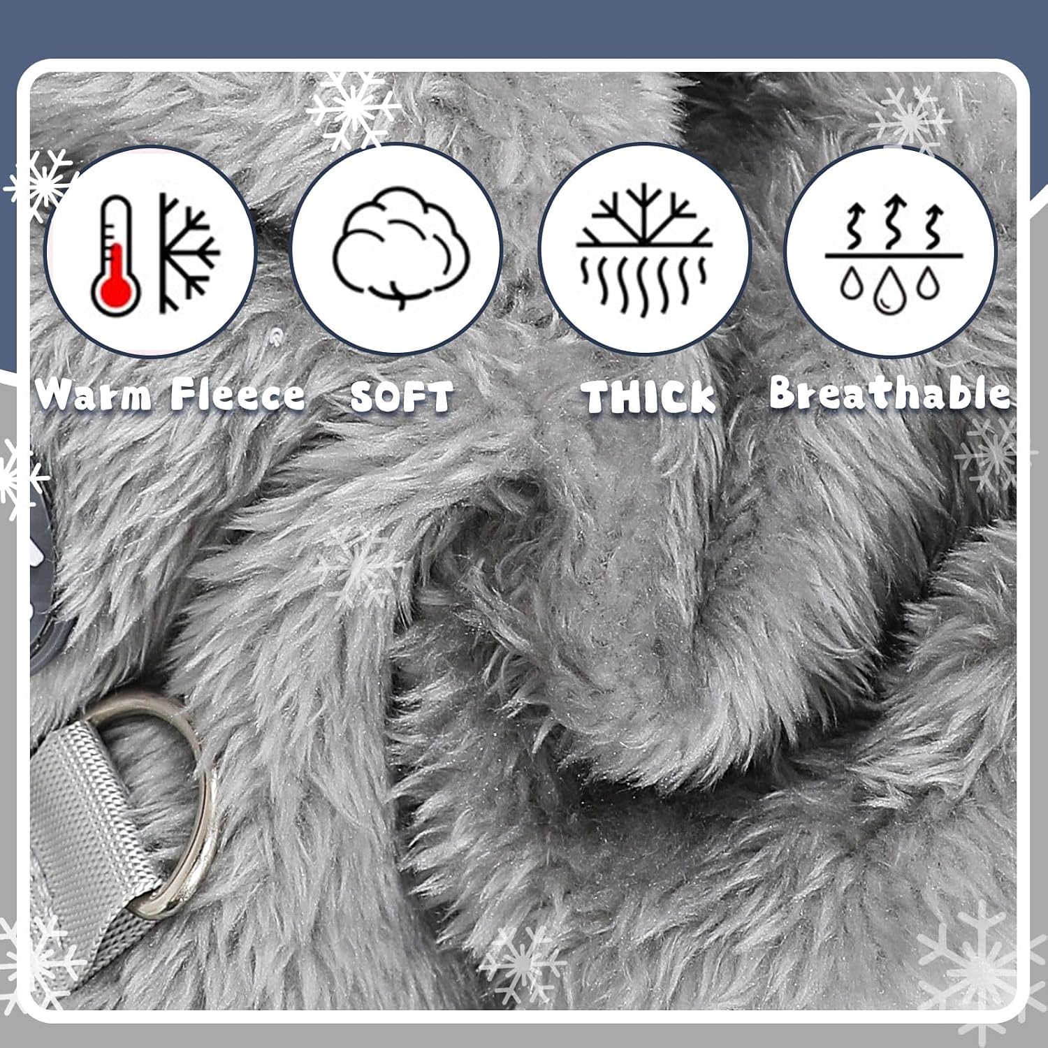 Fleece Dog Pajamas Winter Warm Dog Sweater for Small Dogs Thermal Soft Puppy Pjs Coat Stretchy Jumpsuit Doggie Pet Clothes Outfits Cat Apparel (Grey, X-Small)