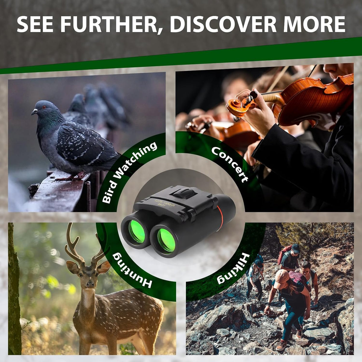 Binoculars for Adults and Kids, High Powered Compact Binoculars