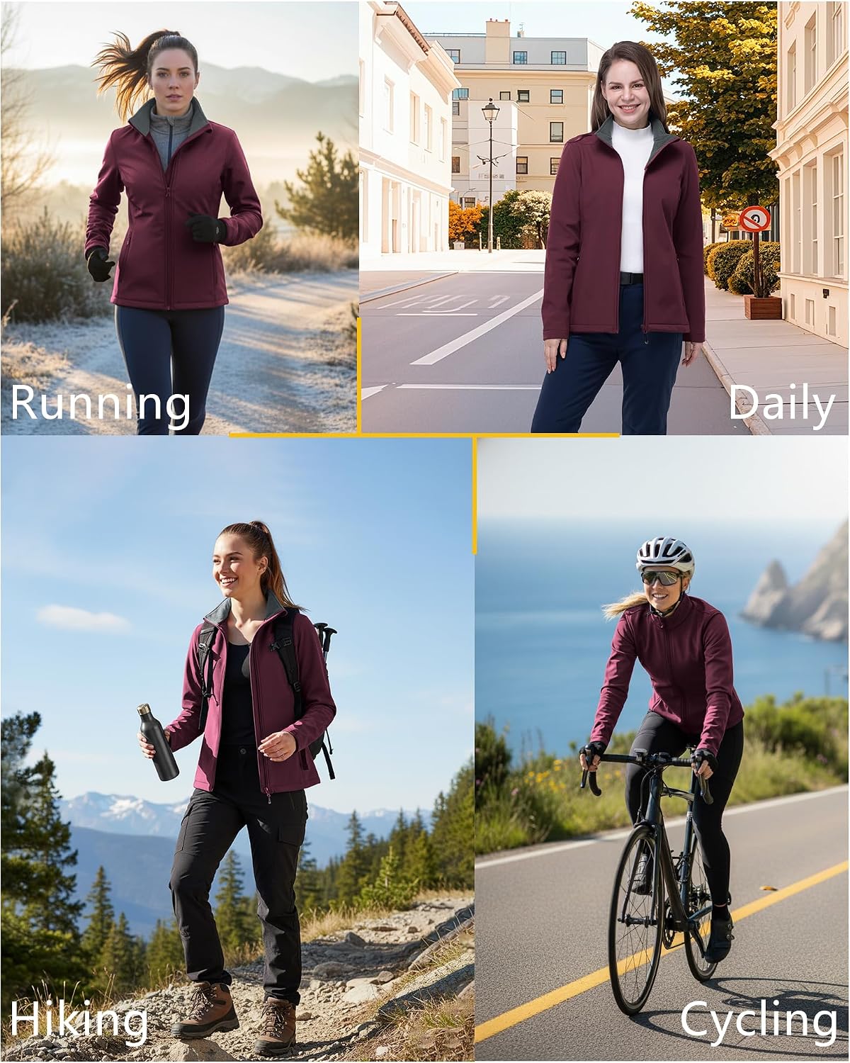 33,000ft Women's Waterproof Softshell Jacket Lightweight Fleece Lined Coat