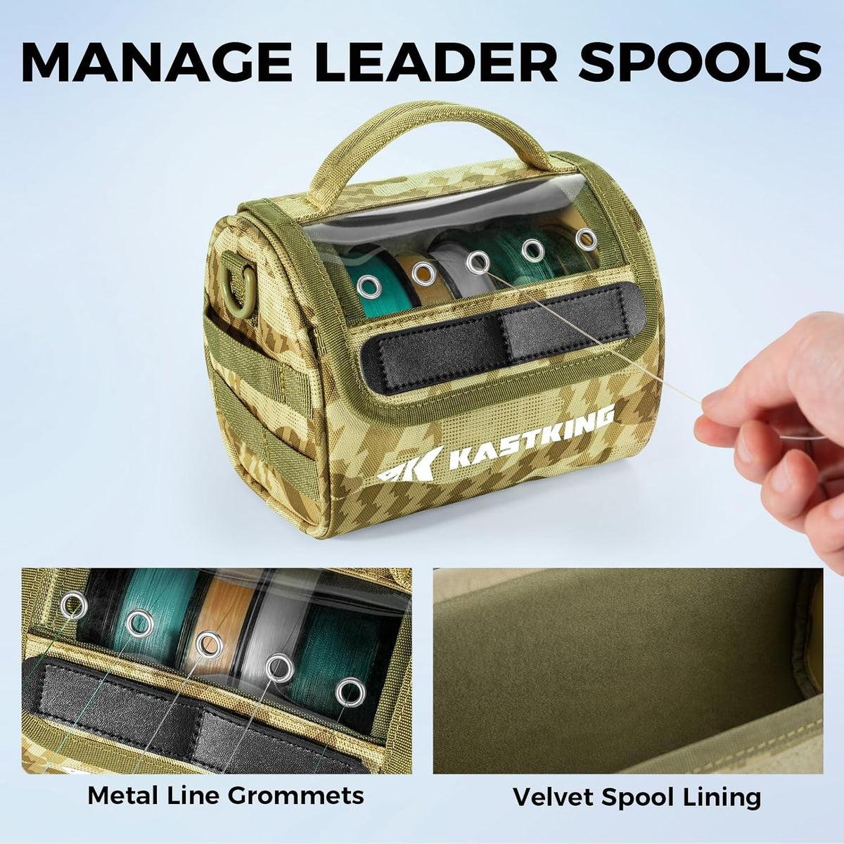 KastKing BaitSpace Line Bag Water Resistant Tackle Bag, Organize Spools