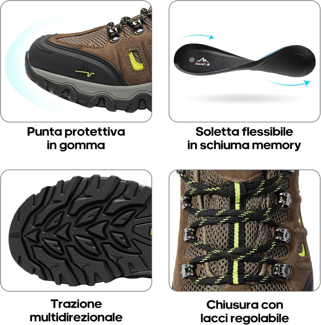 NORTIV 8 Men's Waterproof Hiking Shoes Leather