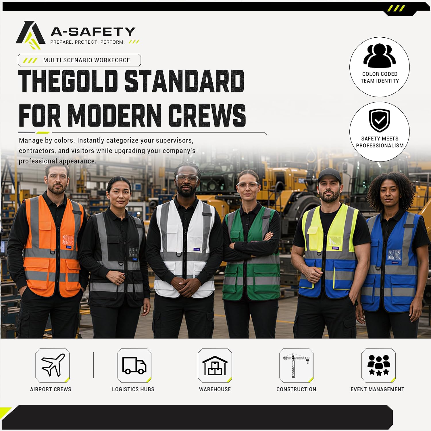 A-SAFETY High Visibility Reflective Safety Vest Customize Logo (XS-8XL)