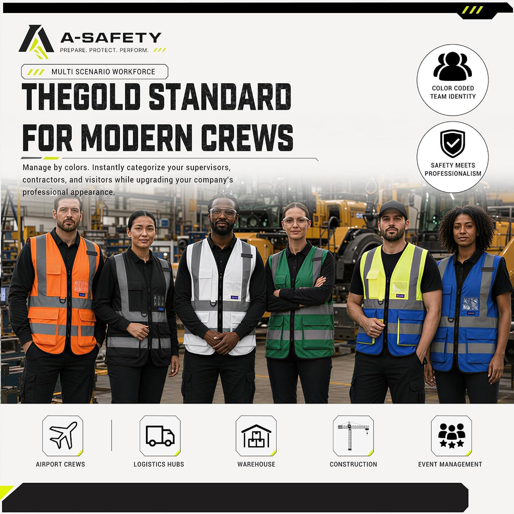 A-SAFETY High Visibility Reflective Safety Vest Customize Logo (XS-8XL)