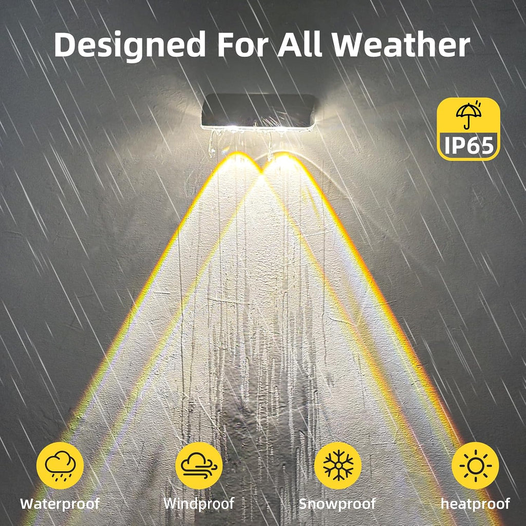 EGOBOO Outdoor Solar Lights for Fence, 12H Runtime, IP65 Waterproof, 6 Pack