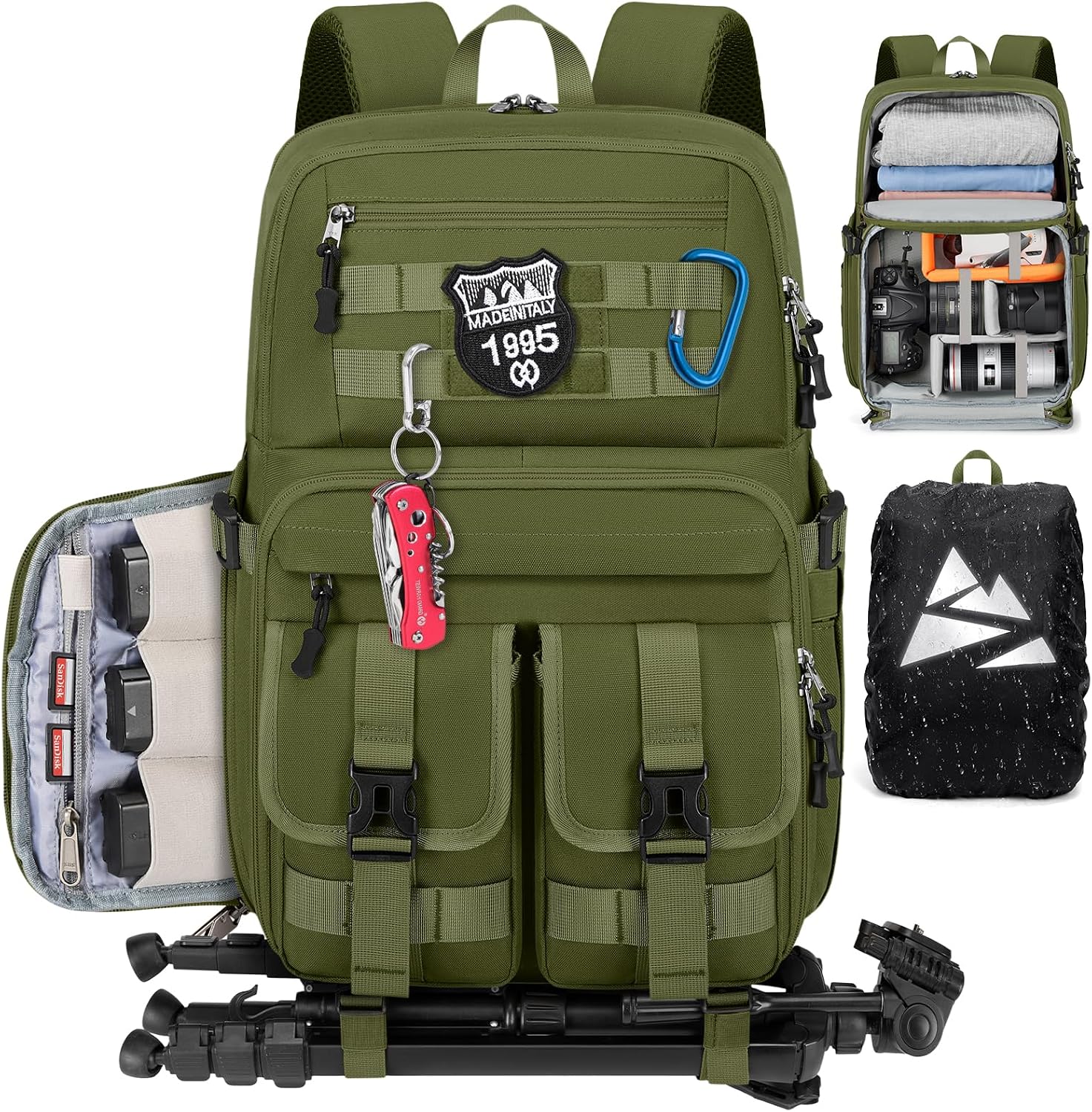RAINSMORE Camera Backpack, DSLR/SLR/Mirrorless Camera Bag for Photographers