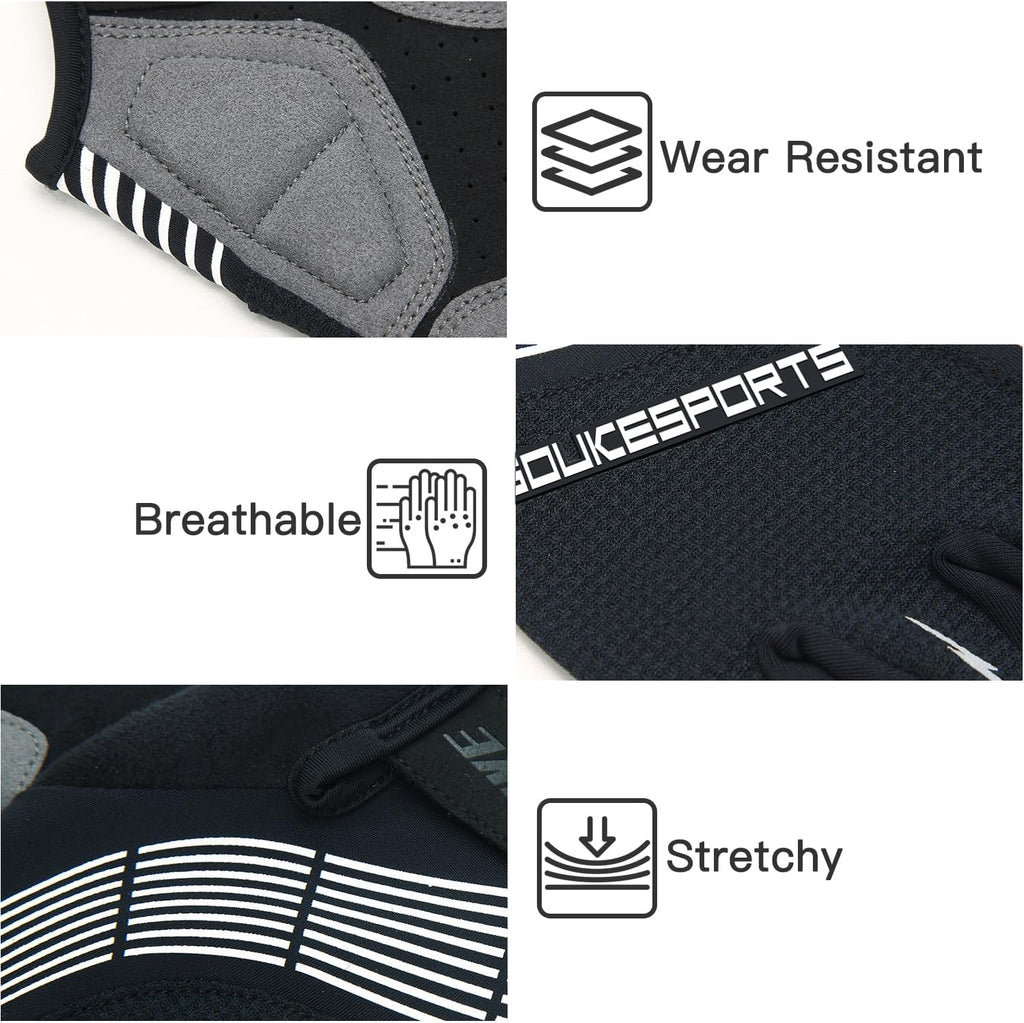 Souke Sports Bike Gloves for Men Women Half Finger Padded Cycling Gloves