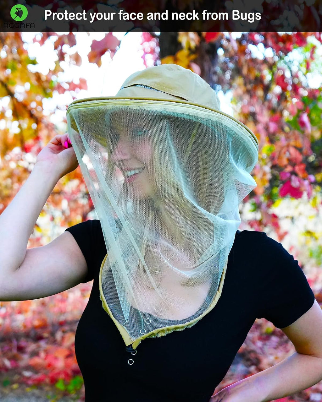 Mosquito Head Net Hat with Fine Mesh for Gardening, Fishing, Camping