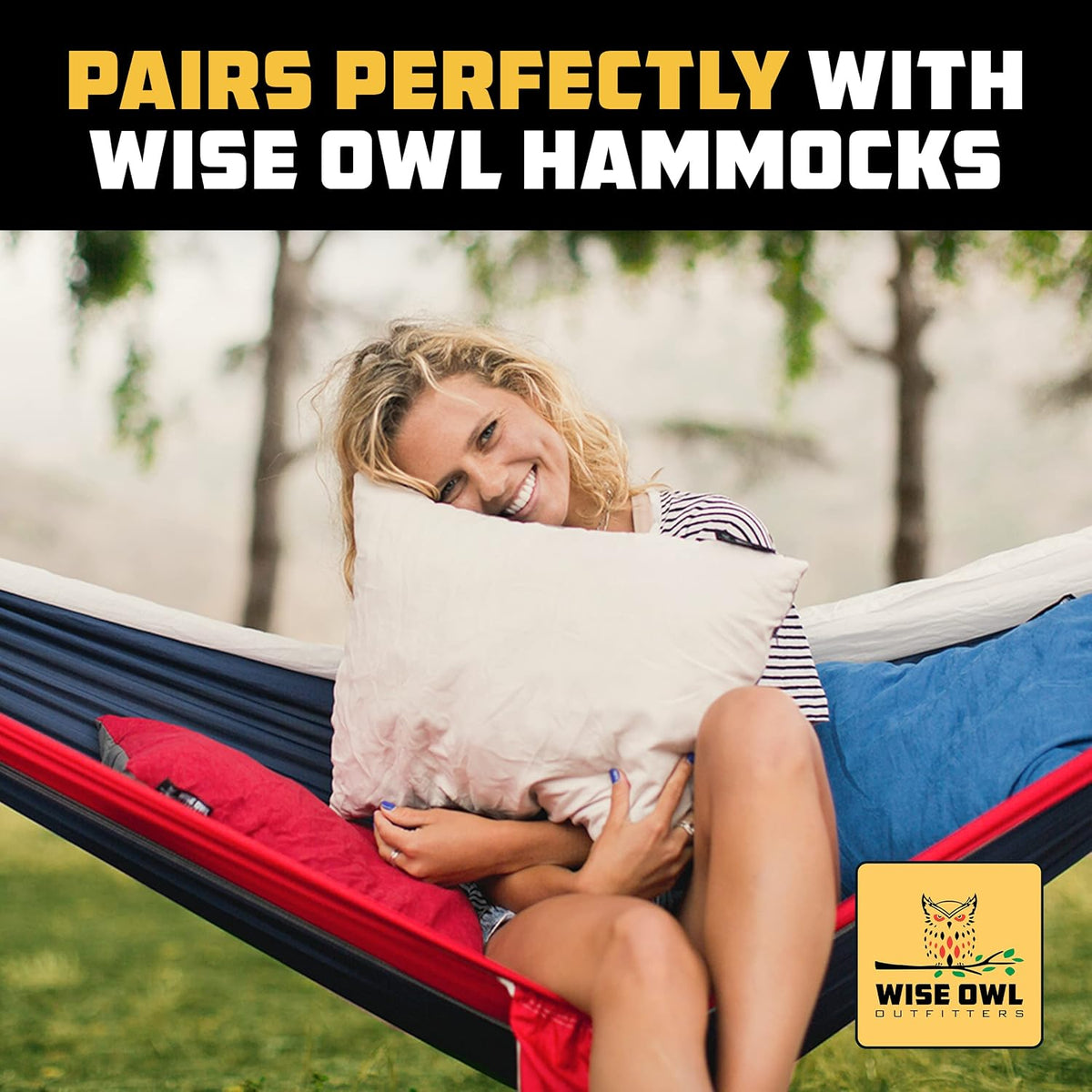 Wise Owl Outfitters Camping Pillow - Camping Essentials and Travel Pillow for Airplanes, Camping, and Travel - Memory Foam Washable Pillow - Small/Medium