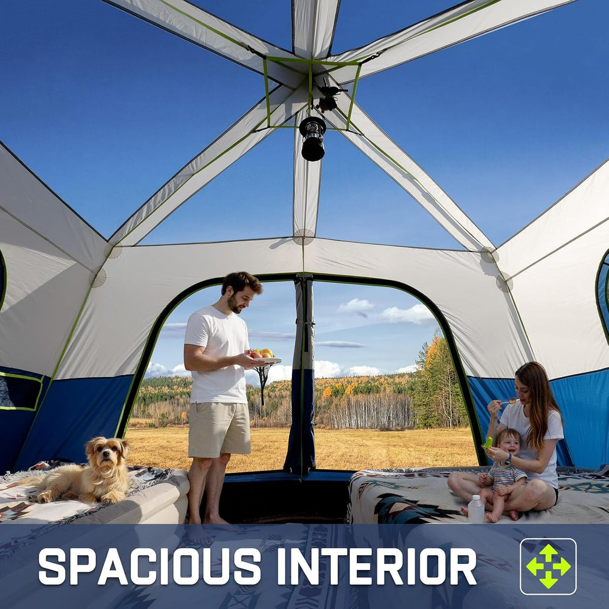 4/6/8/10 Person Instant Tent,Pop Up Tents for Camping with Rainfly