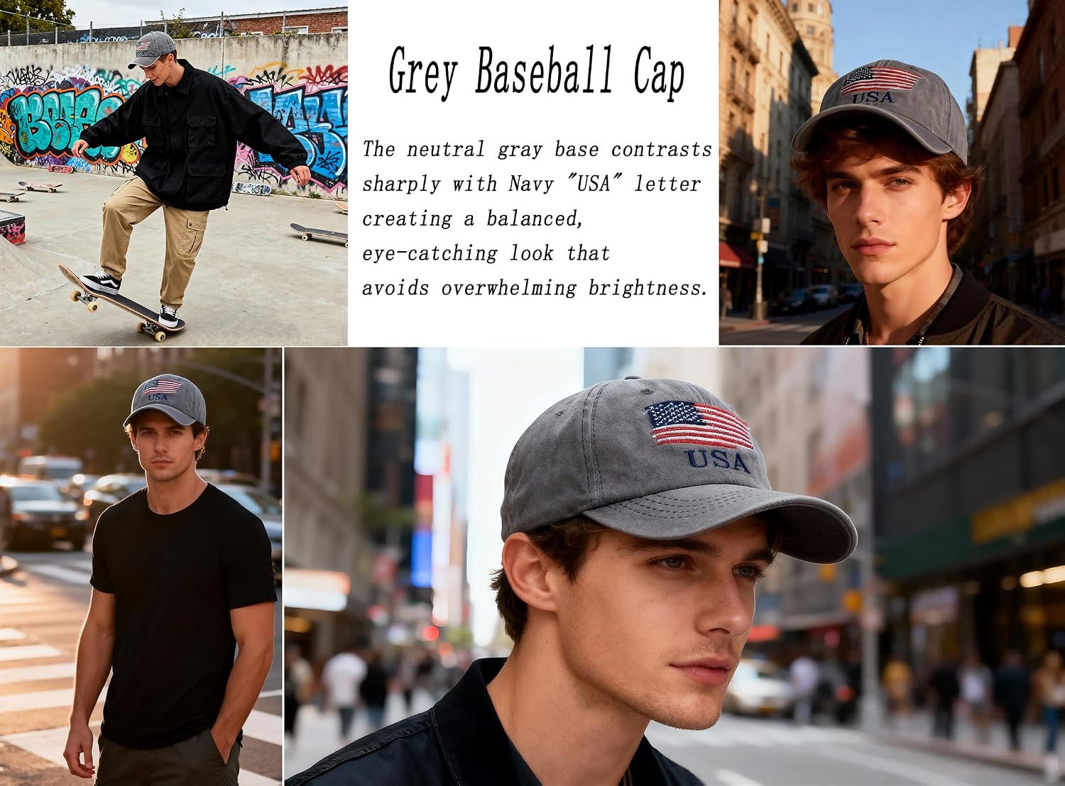Washed American Flag Baseball Cap Adjustable Sun Dad Gift Hats for Unisex