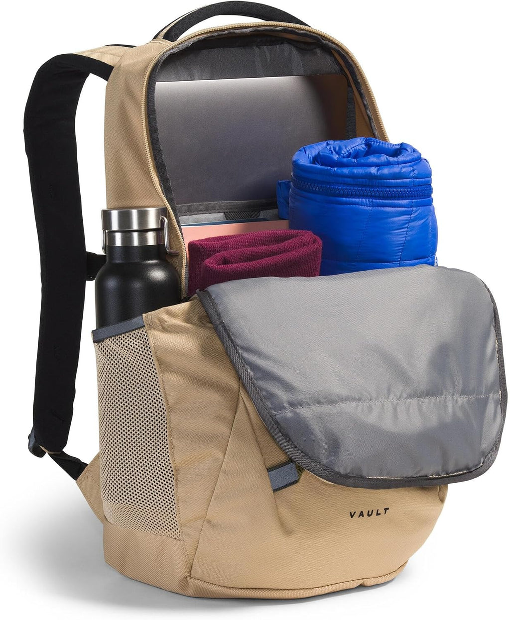 The North Face Vault Everyday Laptop Backpack, Khaki Stone/Blk, One Size