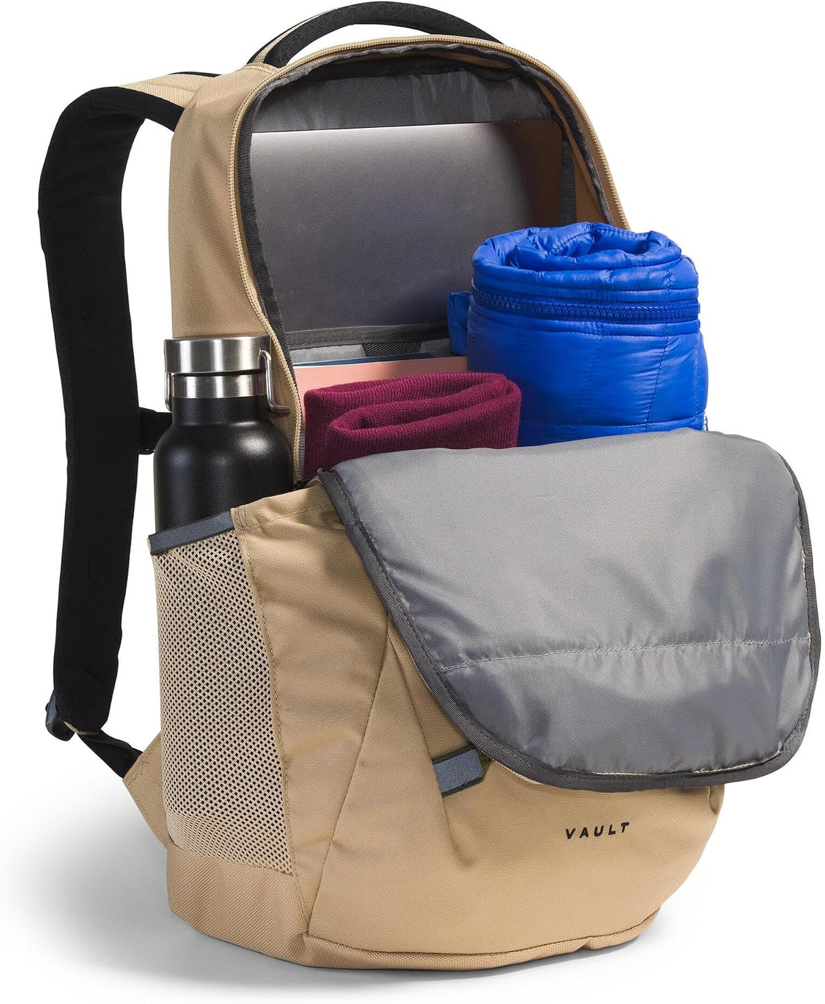 The North Face Vault Everyday Laptop Backpack, Khaki Stone/Blk, One Size