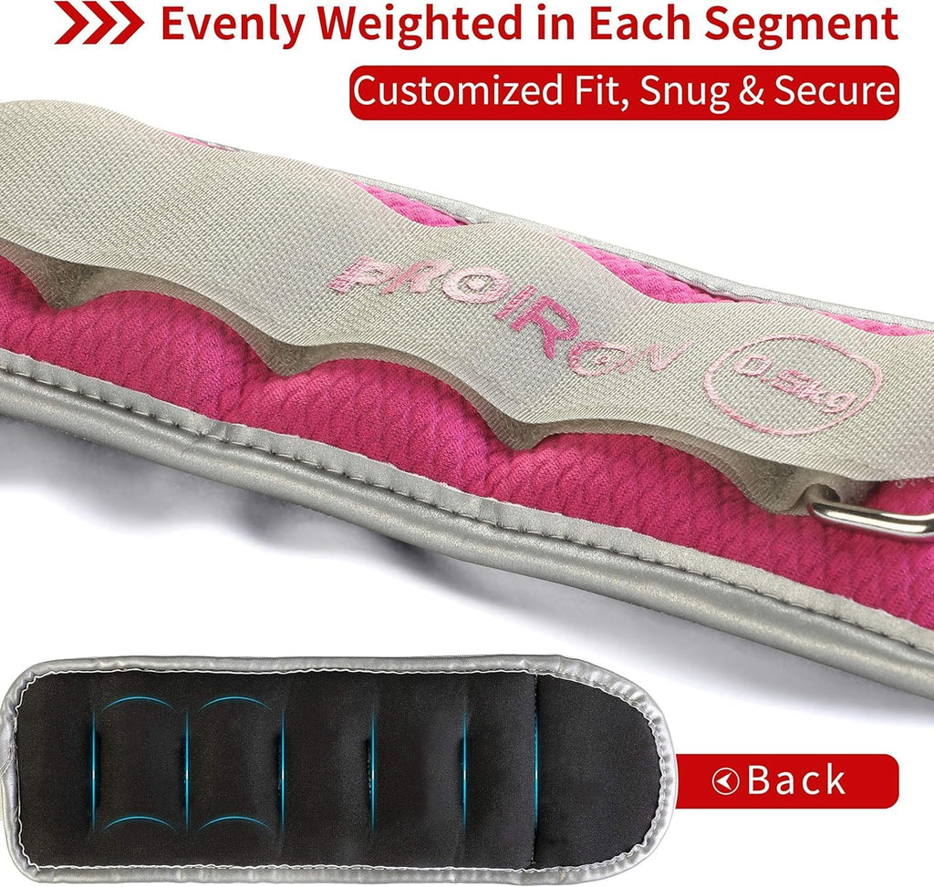 PROIRON Ankle Weights for Women, Leg Weights for Men, Ankle and Wrist Weights 2/4/6/8LBS，Reflective Arm Weights for Jogging，Gymnastics，Aerobics