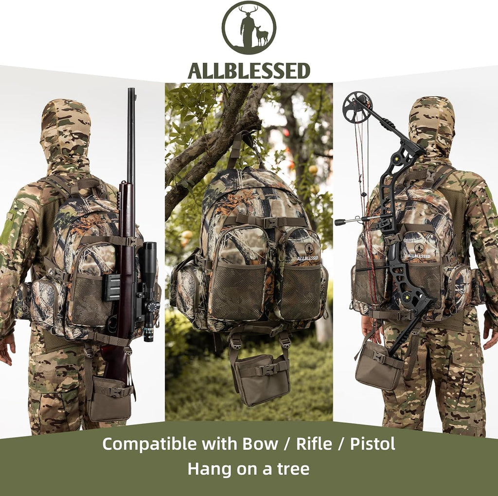 Hunting Backpack for Men Camo Hunting Day Pack for Rifle Bow 35L