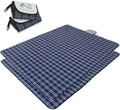 Wind Tour Waterproof Picnic Blanket with Carry Strap - Foldable Sandproof Outdoor Mat for Camping, Beach, Park - 59" x 71",Navy Blue(Two Mat Set)