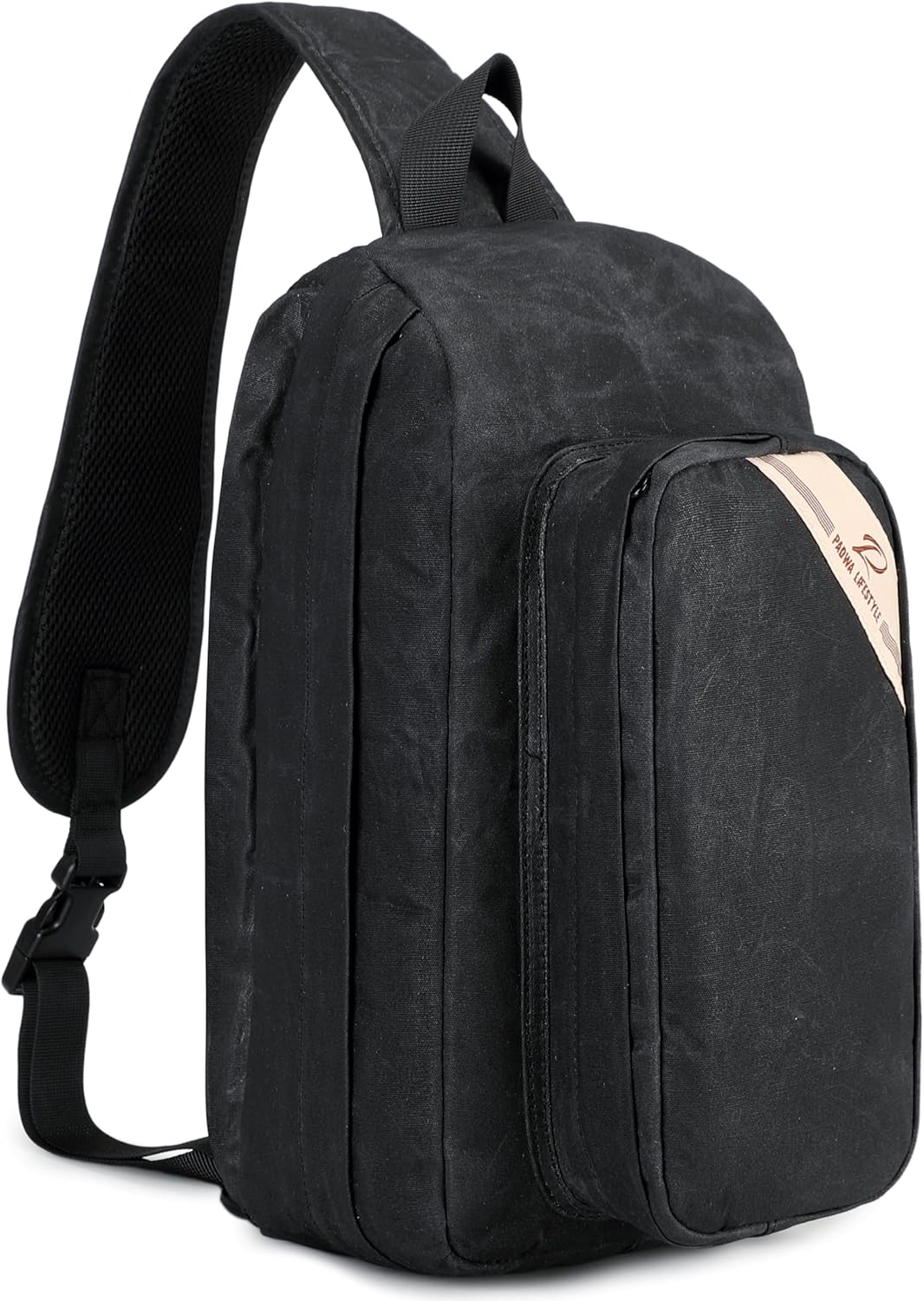 Padwa Lifestyle Black Crossbody Camera Bag - Waxed Memory Canvas Compact Camera Sling and Crossbody Bag with Fast Access,Versatile Lightweight Everyday Bag Great for Photographers Travel,Photography