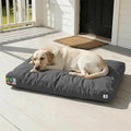 Sytopia 42 Inch Indestructible Dog Bed for Aggressive Chewers, Chew Proof Durable Outdoor Canvas Pet Crate Mat with Waterproof Washable Removable Cover, Indoor Patio Pet Pad for Crate, Dark Grey