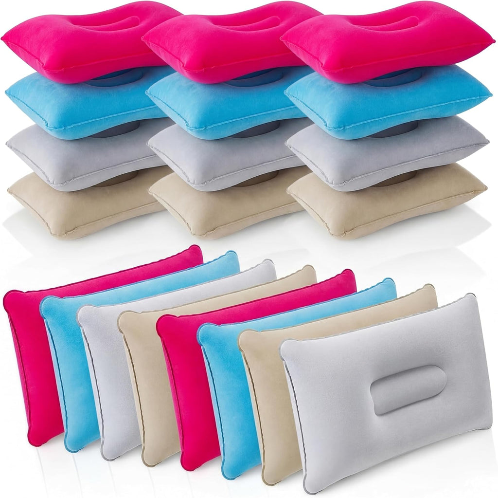 Geelin 20 Pack Inflatable Pillows for Camping Charity Donations, Blue