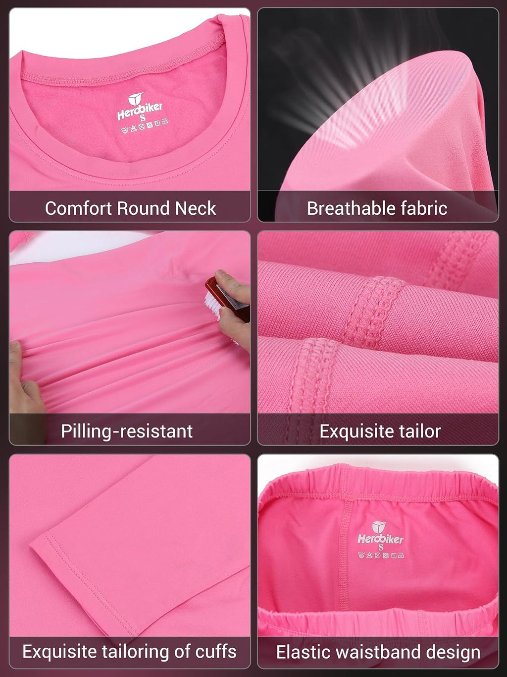 Women's Thermal Underwear Base Layer with Fleece Lined Winter Cold Weather