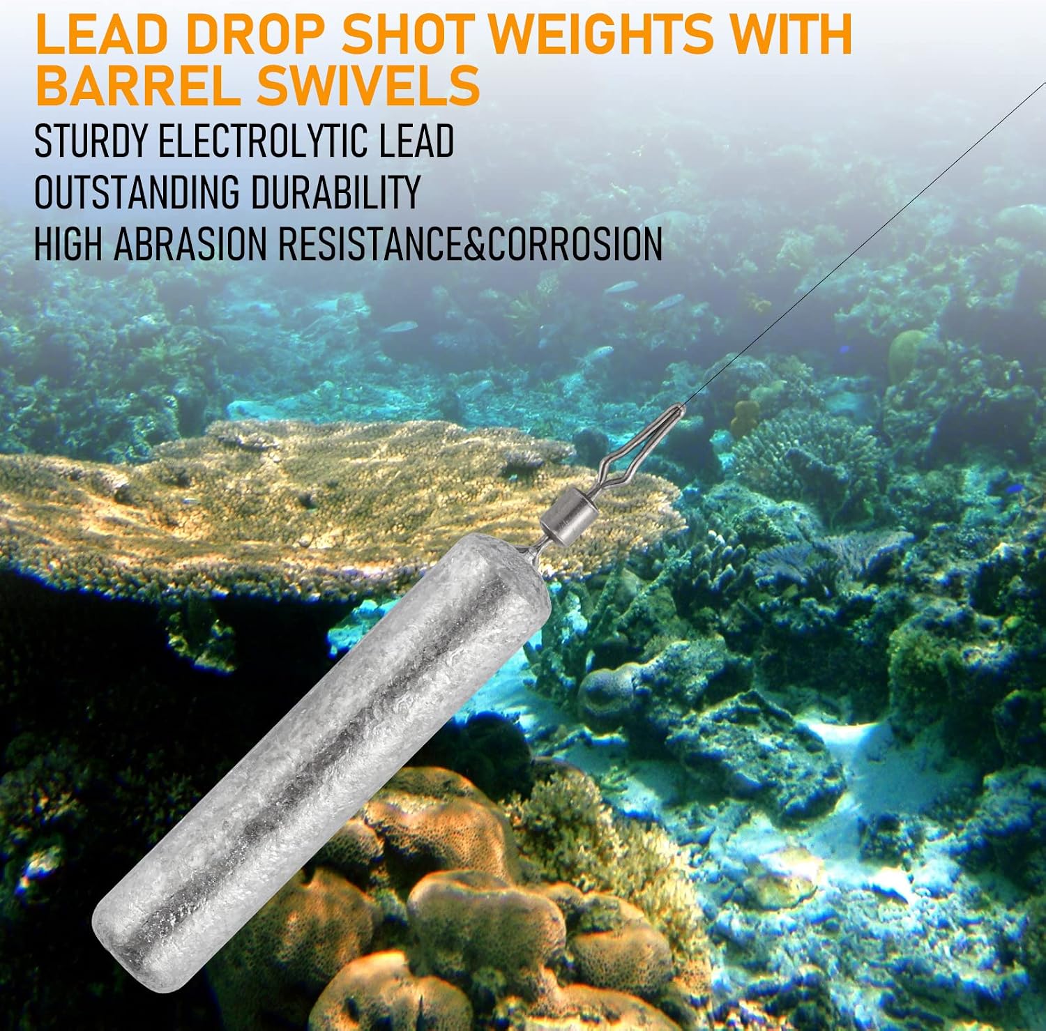 Dr.Fish Drop Shot Fishing Weights with Swivel Bass Pencil Sinkers