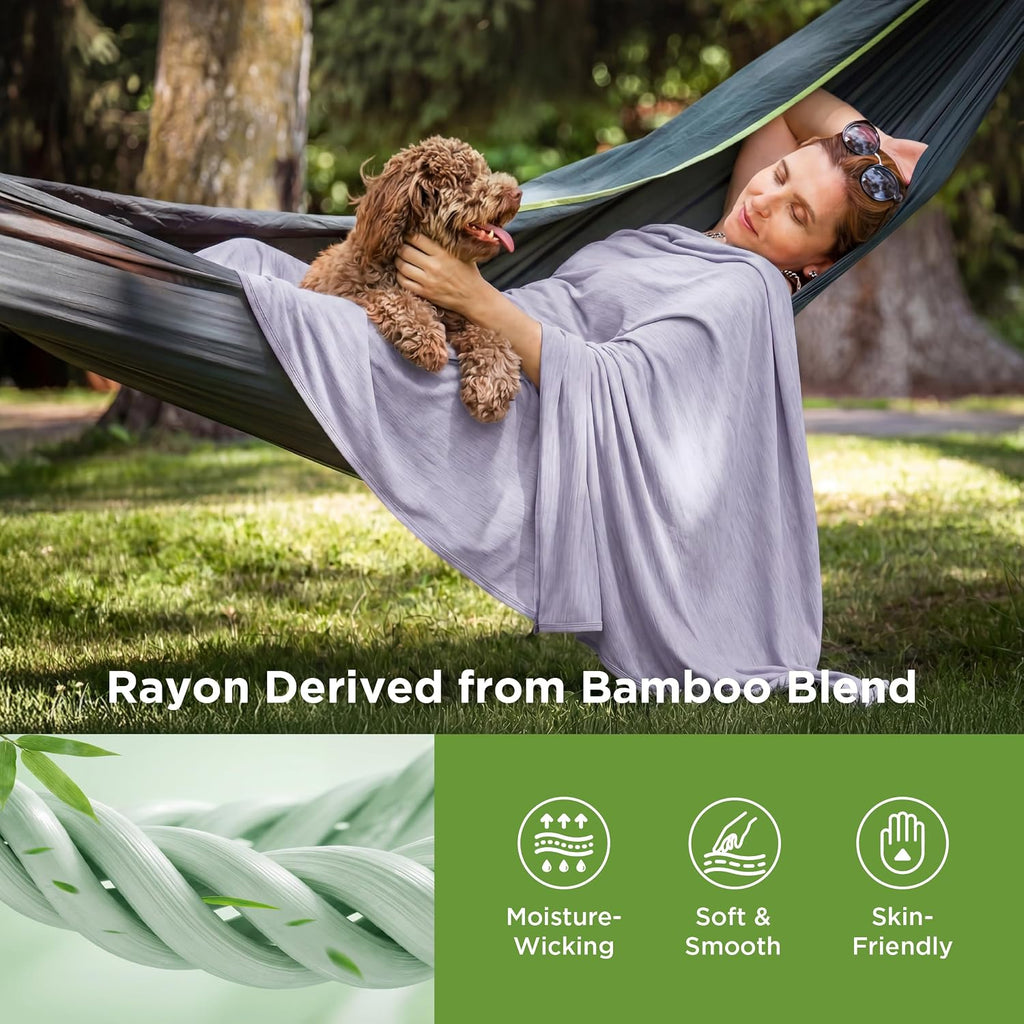 Bedsure Silky Soft Cooling Blanket for Hot Sleepers, Throw XL, Lavender