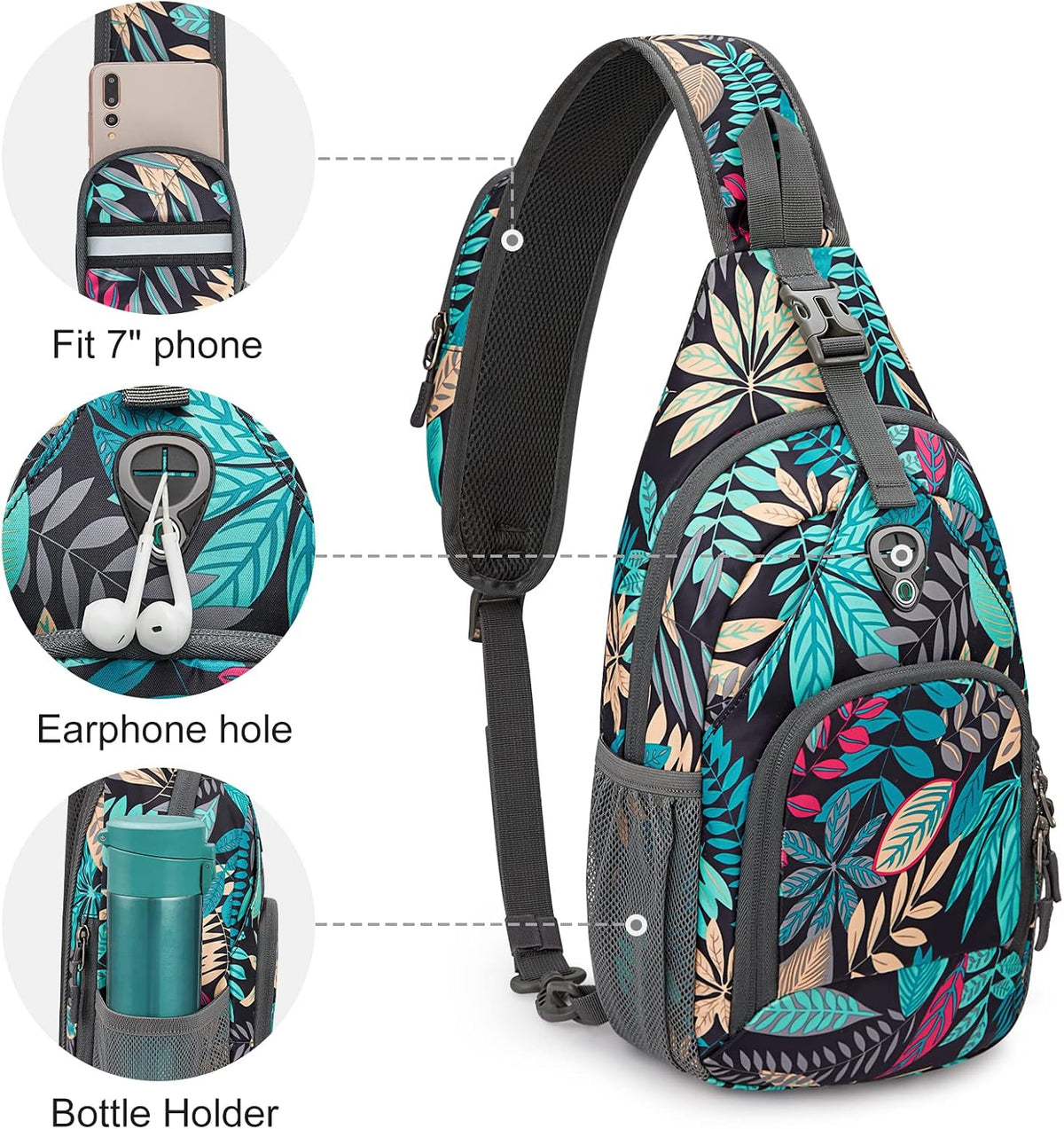 G4Free RFID Sling Bag Crossbody Backpack Small Chest Shoulder Bag Hiking Outdoor