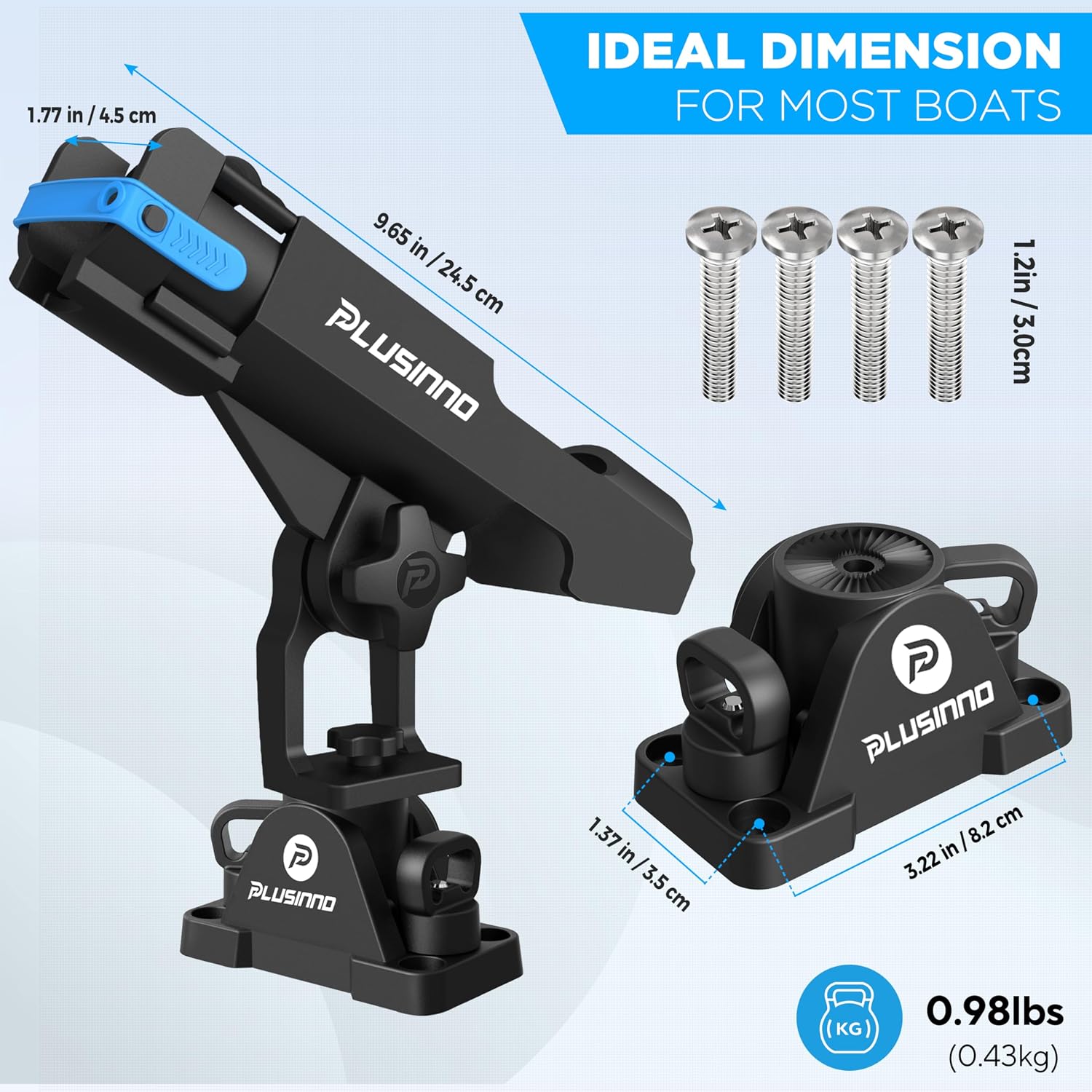 PLUSINNO 2 in 1 Kayak Fishing Rod Holder, Fishing Rod Holders for Boat